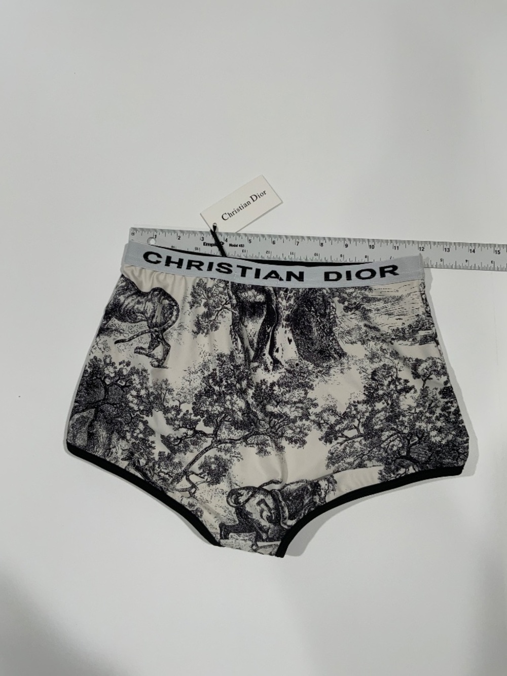 NWT Christian Dior Sz M Black & White Swimsuit Bikini Bottom Briefs - Picture 5 of 6